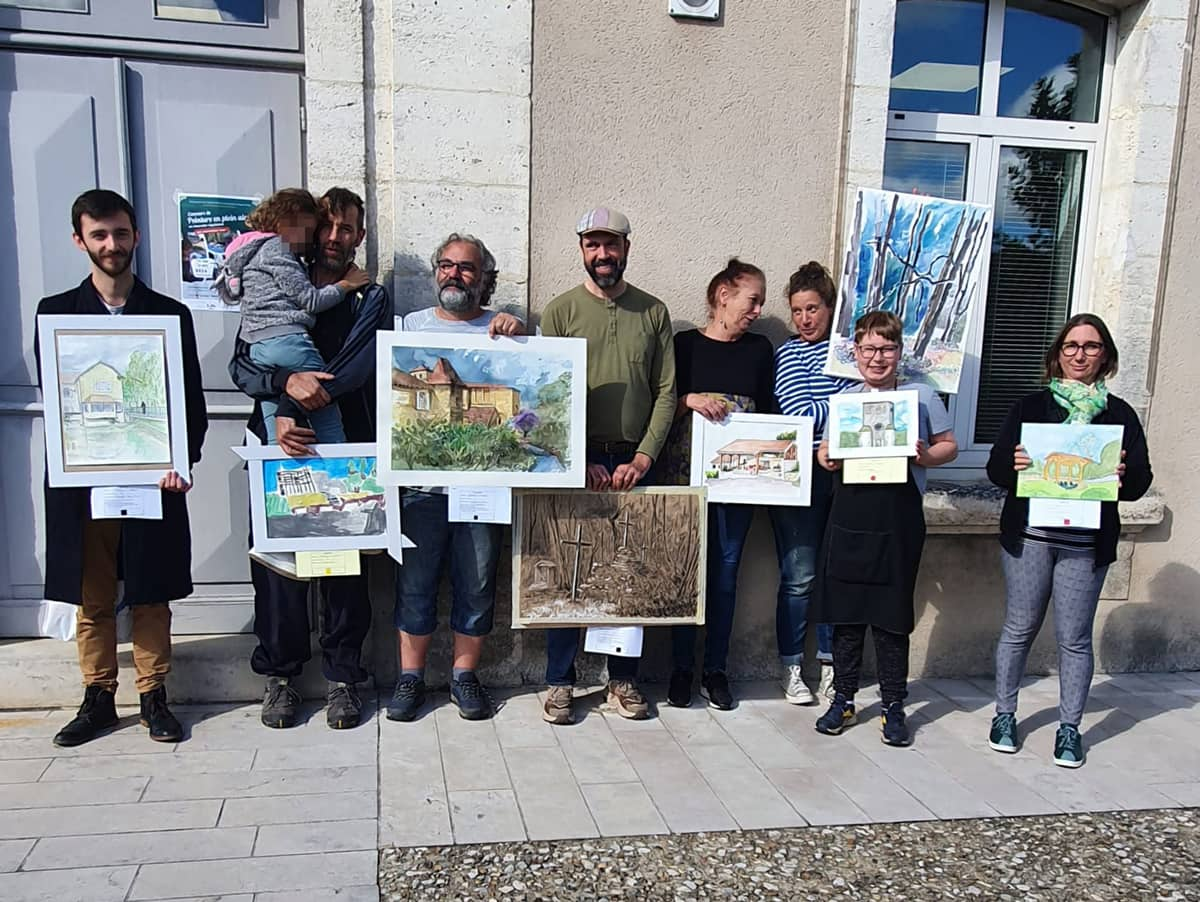 Groupe des peintres à Château-l'Evêque 2024